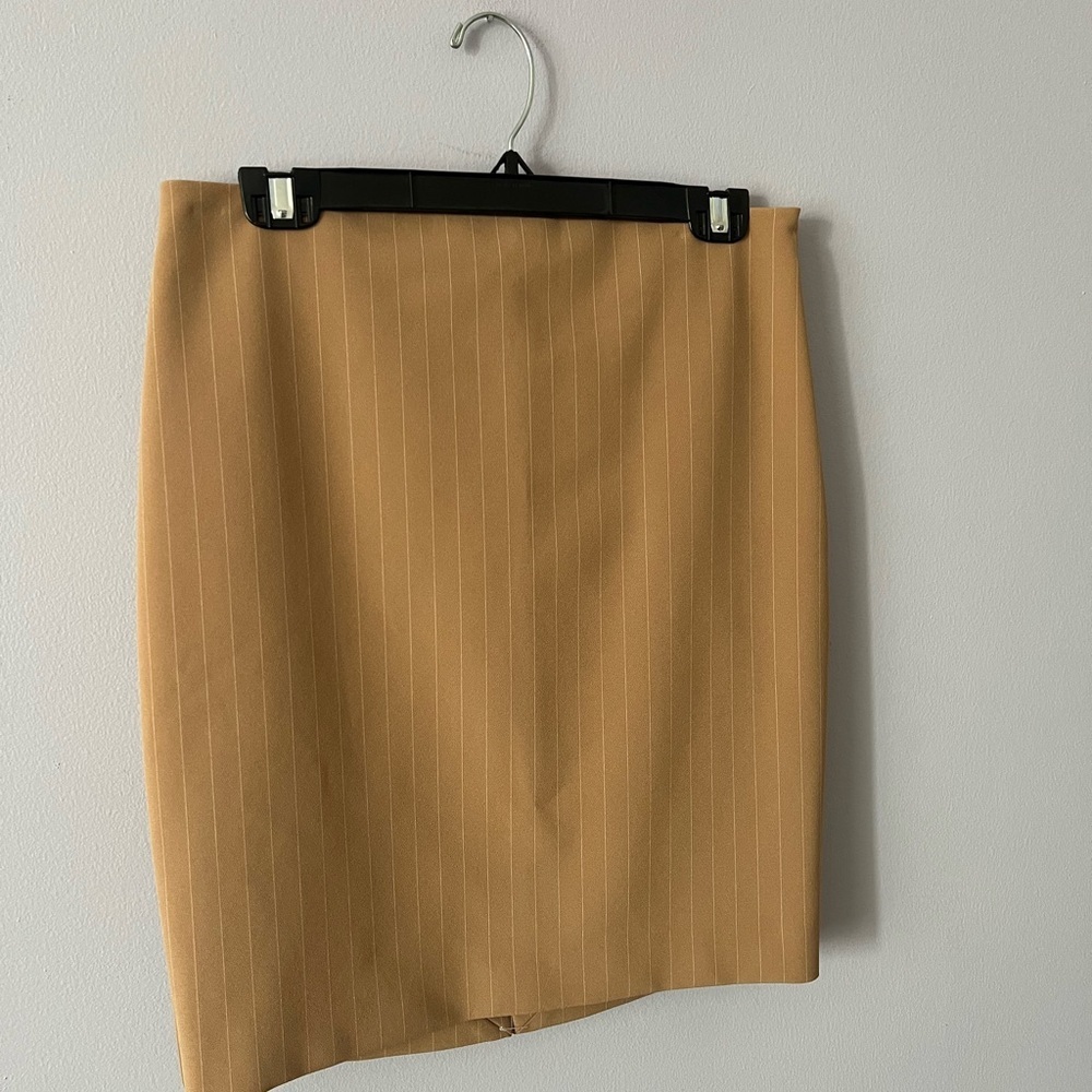 ExpressTailored Tan Pinstripe Pencil Skirt